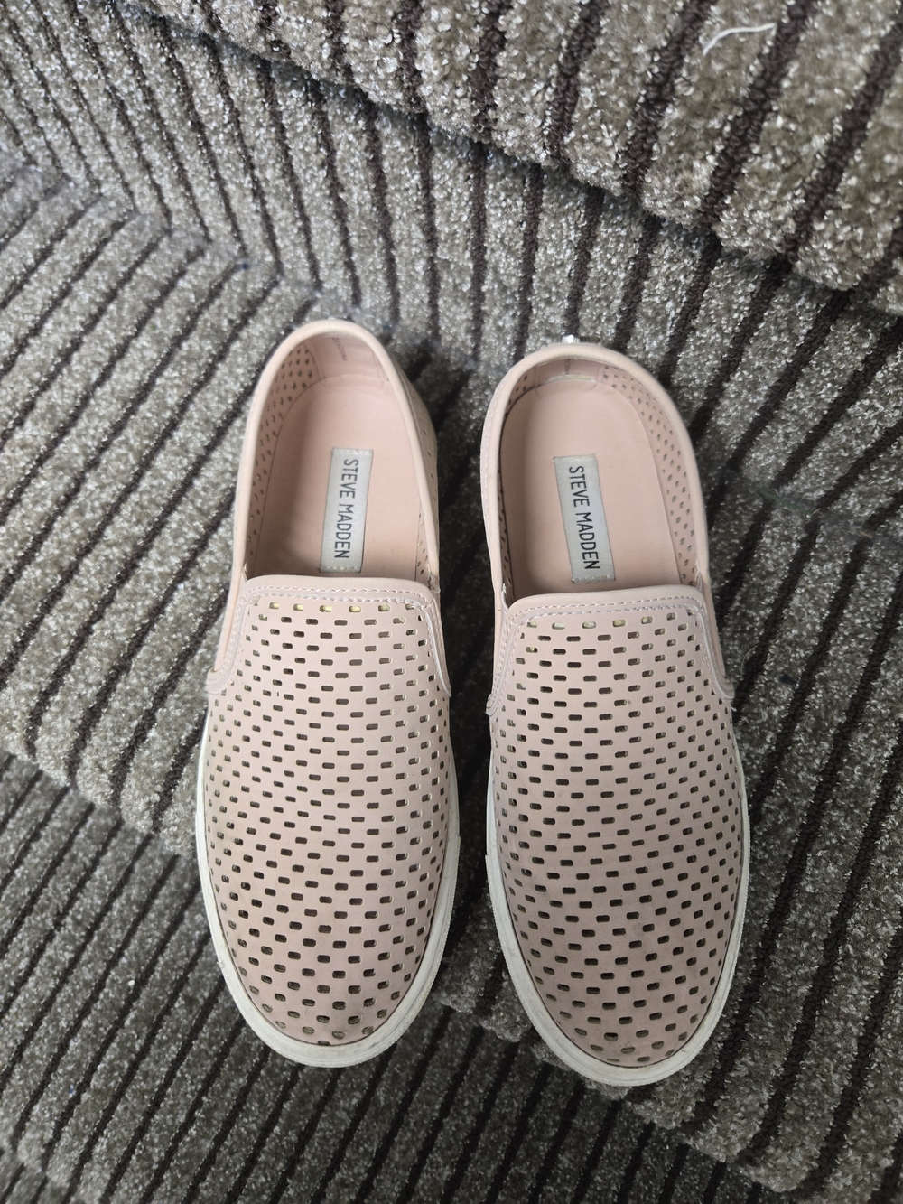 Steve Madden Blush Pink Perforated Slip-On Sneakers